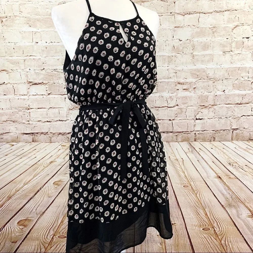 Ya Los Angeles floral silk halter dress